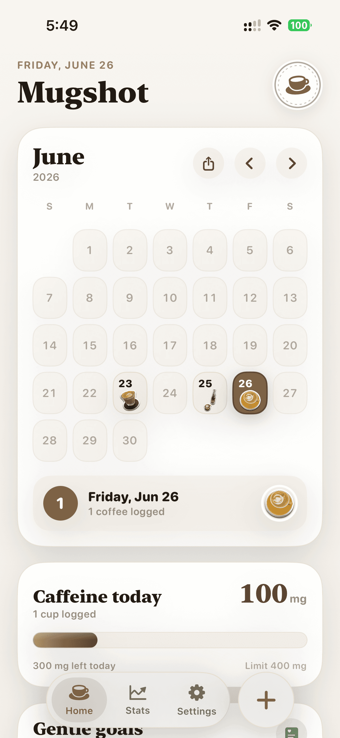 Mugshot's monthly sticker calendar